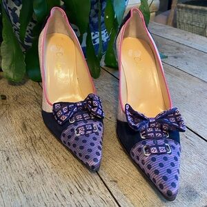 Cole Haan Purple and Black Bow Heels